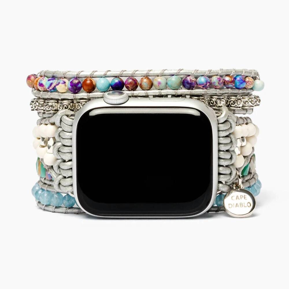 NEW CAPE DIABLO women's ocean jasper protection apple watch strap in multi